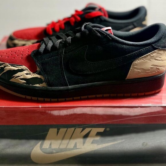 Air Jordan 1 Sz 12.5 Black/Tan/Red Rare Retro Nike Solefly - DN3400 001 Exc Cond - Picture 7 of 13